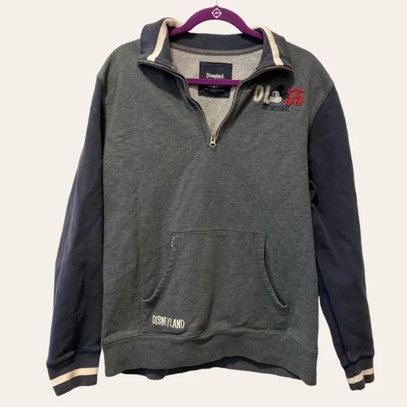 Men’s Disneyland “DL 55 The Original” Fleece Pullover with 1/4-zip front, size L - Picture 1 of 8